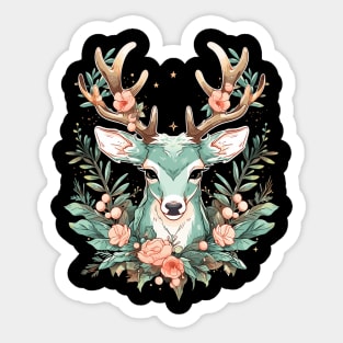 Cottagecore Deer Ugly Christmas Men Kids Women Christmas Sticker